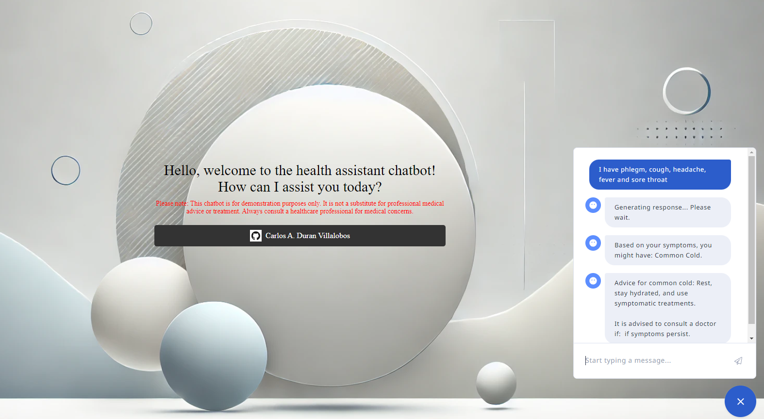 Chatbot Running in index.html